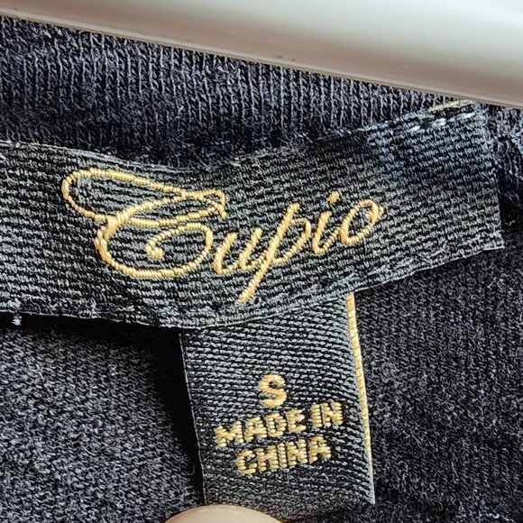 Cupio Black/White Aztec Embroidered Scoop Neck Cap Sleeve Blouse Size Small - Picture 9 of 14